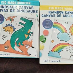Dinosaur and Rainbow Canvas Set